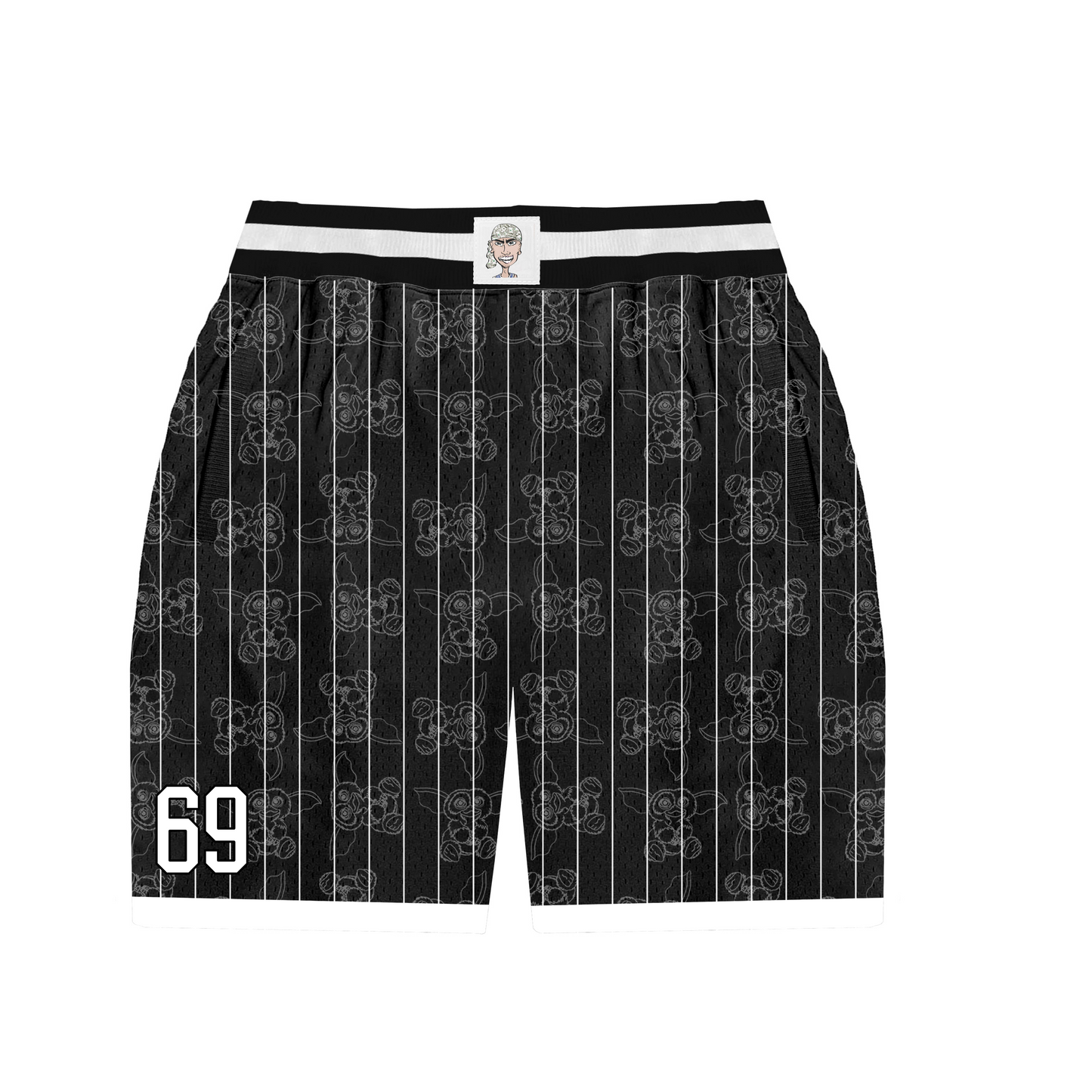 BLACK PINSTRIPE AAU SHORTS