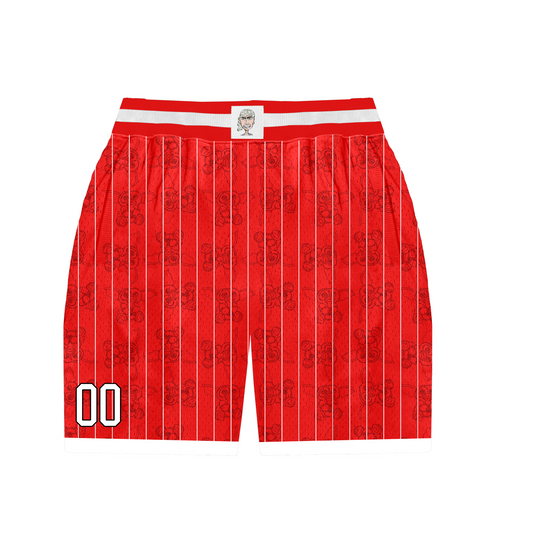 RED PINSTRIPE AAU SHORTS